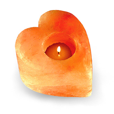 Hand Carved Himalayan Salt Heart Candle Holder